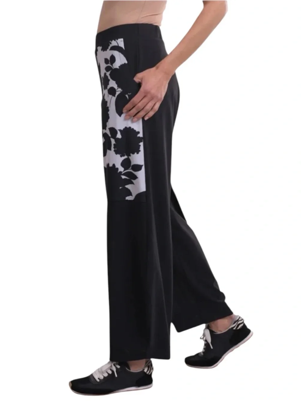 NOT FOR SALE Floral Flow Pants Black Wide Leg NWT Size US 14-16| Alembika 5 - Picture 5 of 8